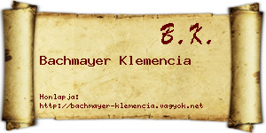 Bachmayer Klemencia névjegykártya